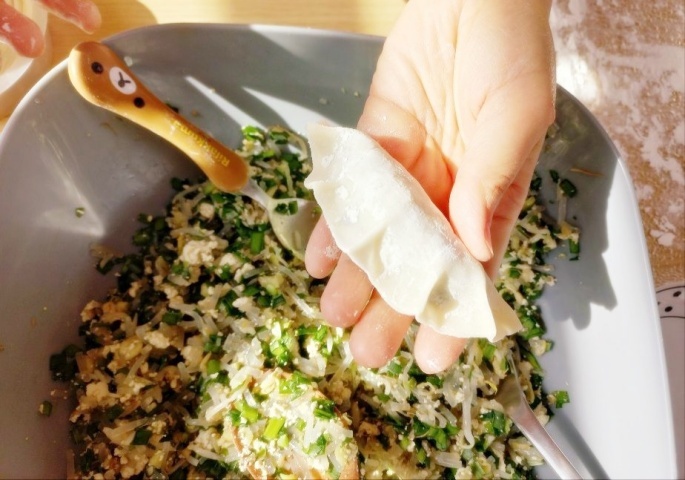 야채만두 만들기 면포없이 두부짜기