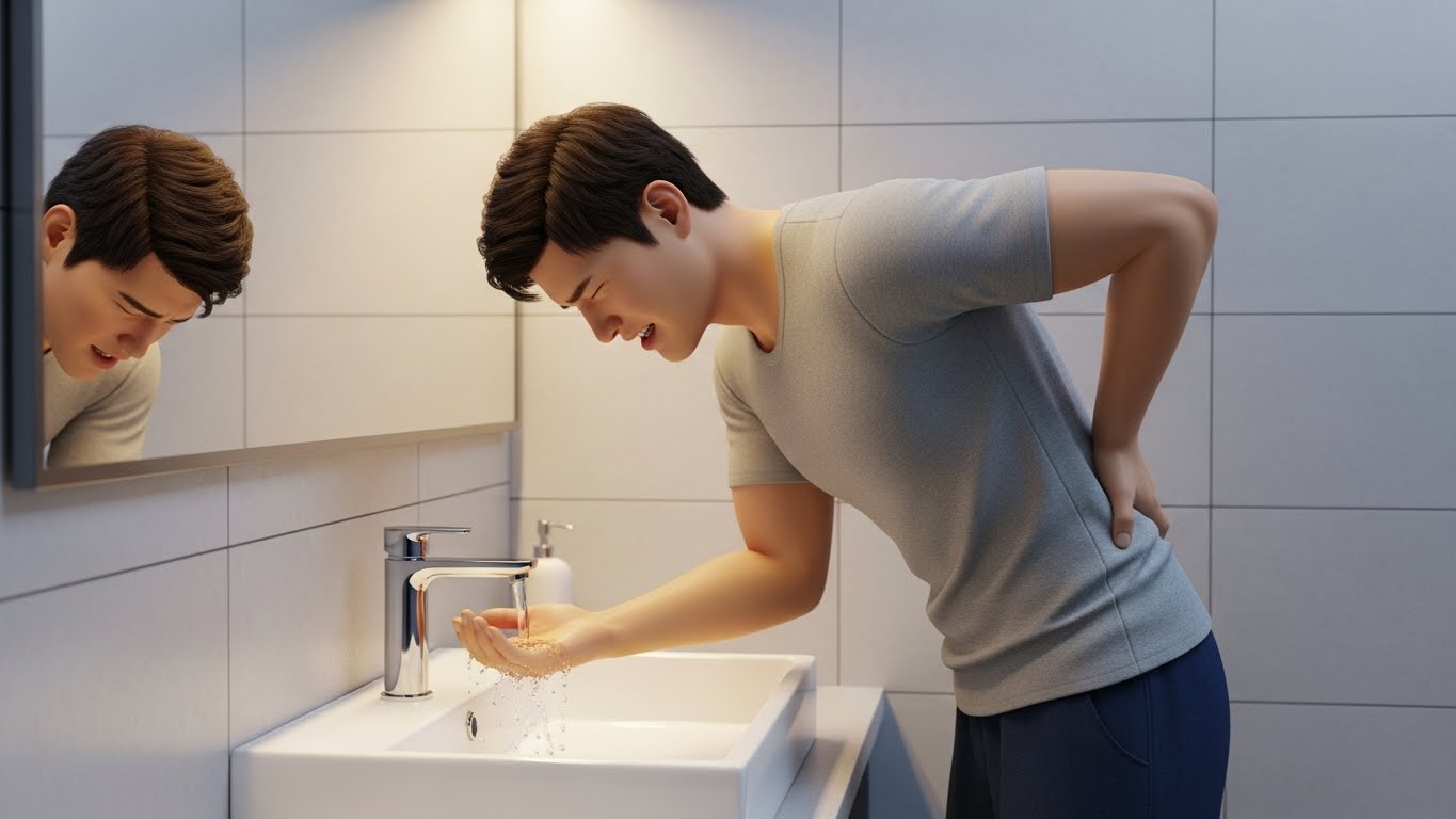 허리 부담 제로! 올바른 세안 자세