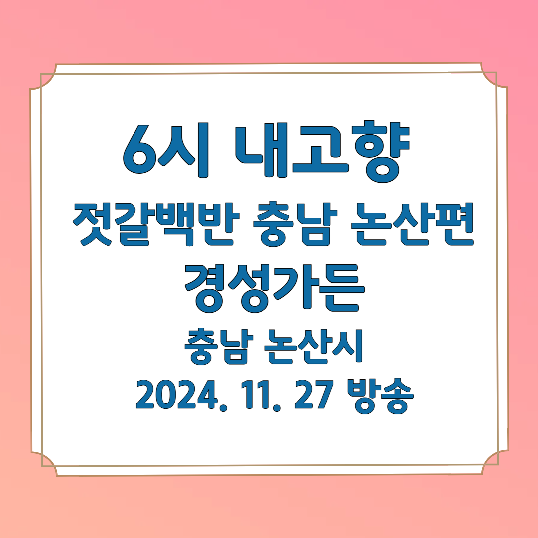 6시 내고향 젓갈 백반 충남 논산편 논산 맛집 경성가든