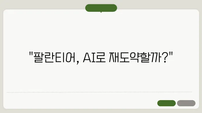 AI 시대의 팔란티어의 전반적인 쟁점