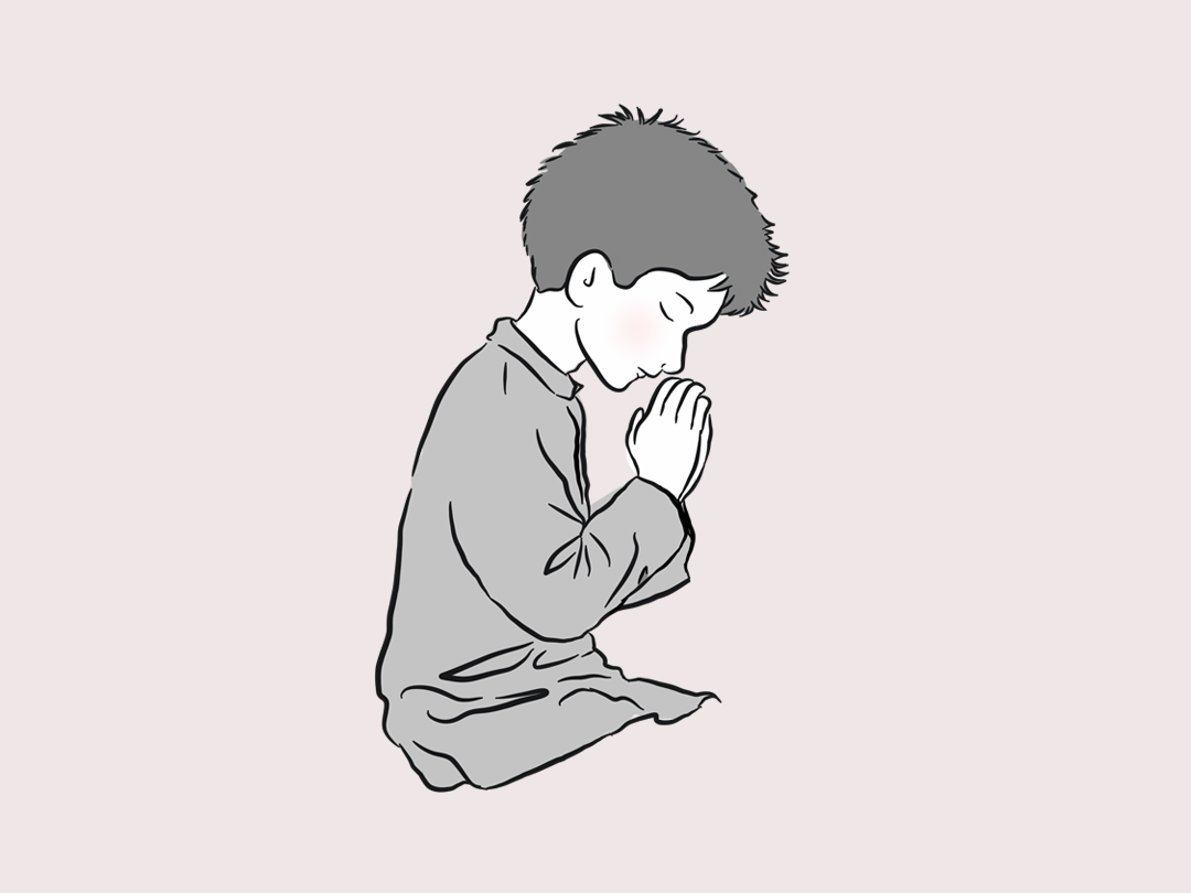 기도하는 사람 일러스트 무료 이미지 다운로드