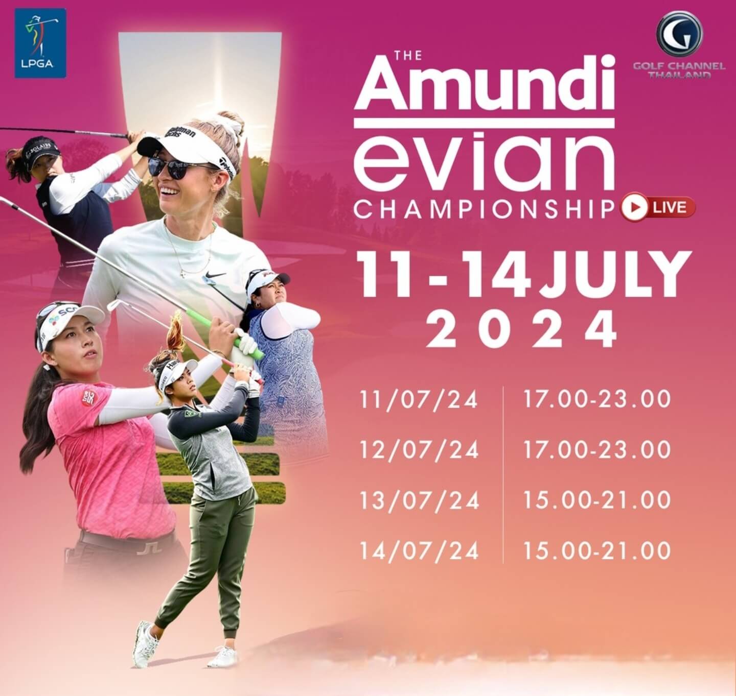 여름밤 생중계! 2025 에비앙 챔피언십, 한국선수 20여명 총출동