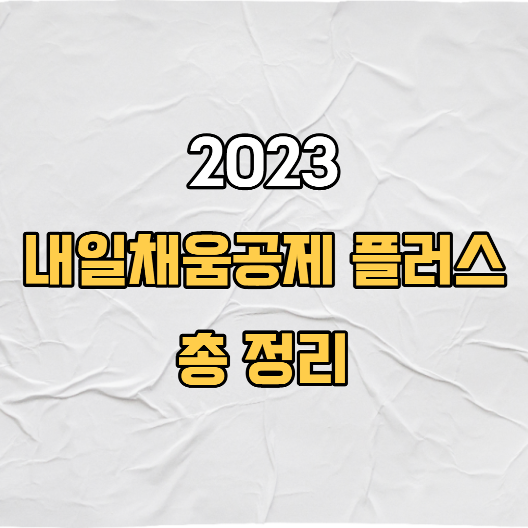 2023 내일채움공제 플러스 총정리