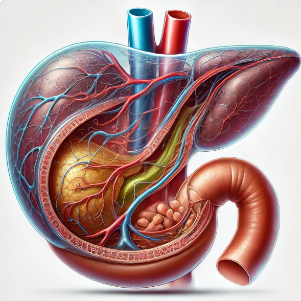 담낭을 표현한 일러스트 사진