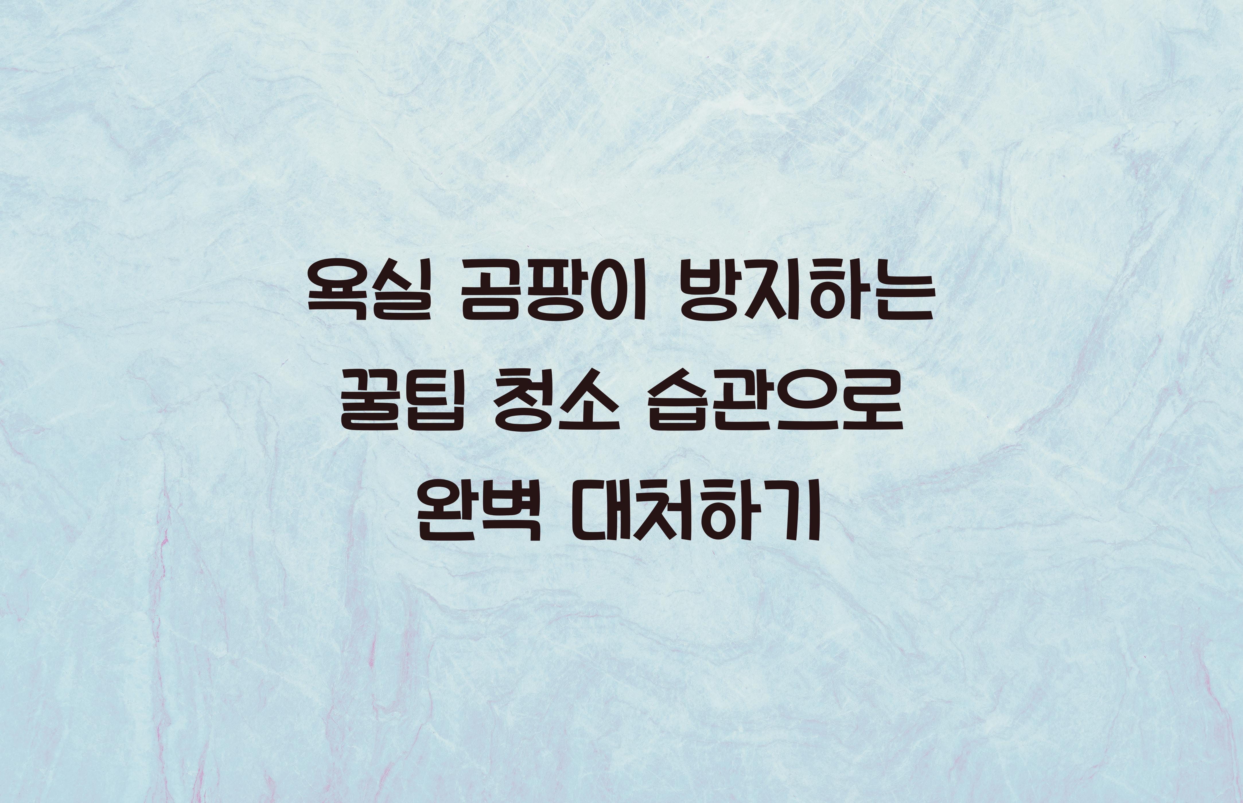 욕실 곰팡이 방지하는 꿀팁