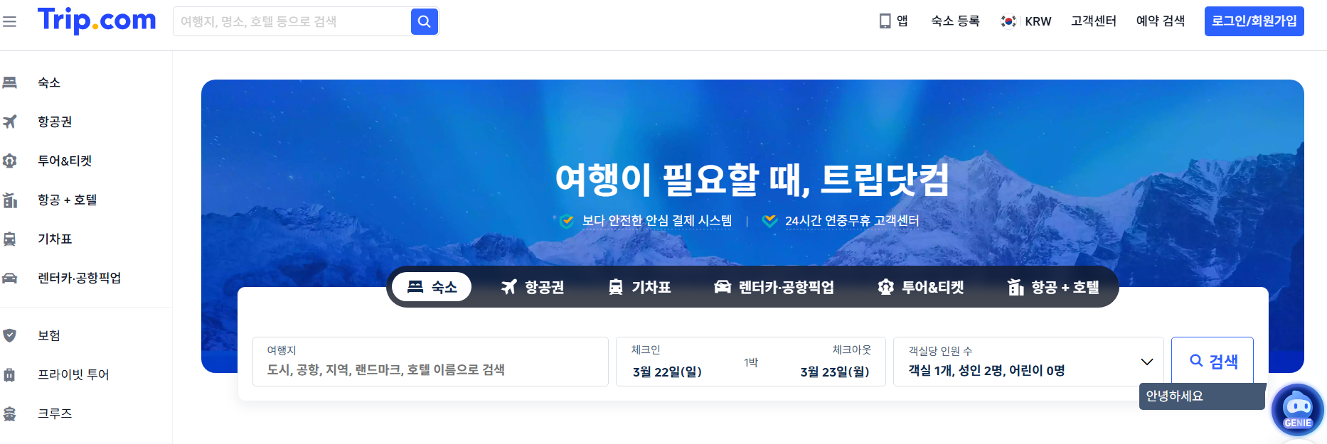 비행기표 예약 사이트