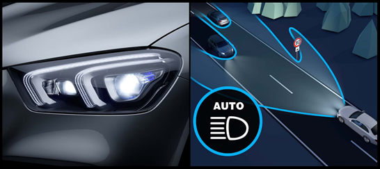 멀티빔헤드램프-오토램프표시-램프시야그래픽