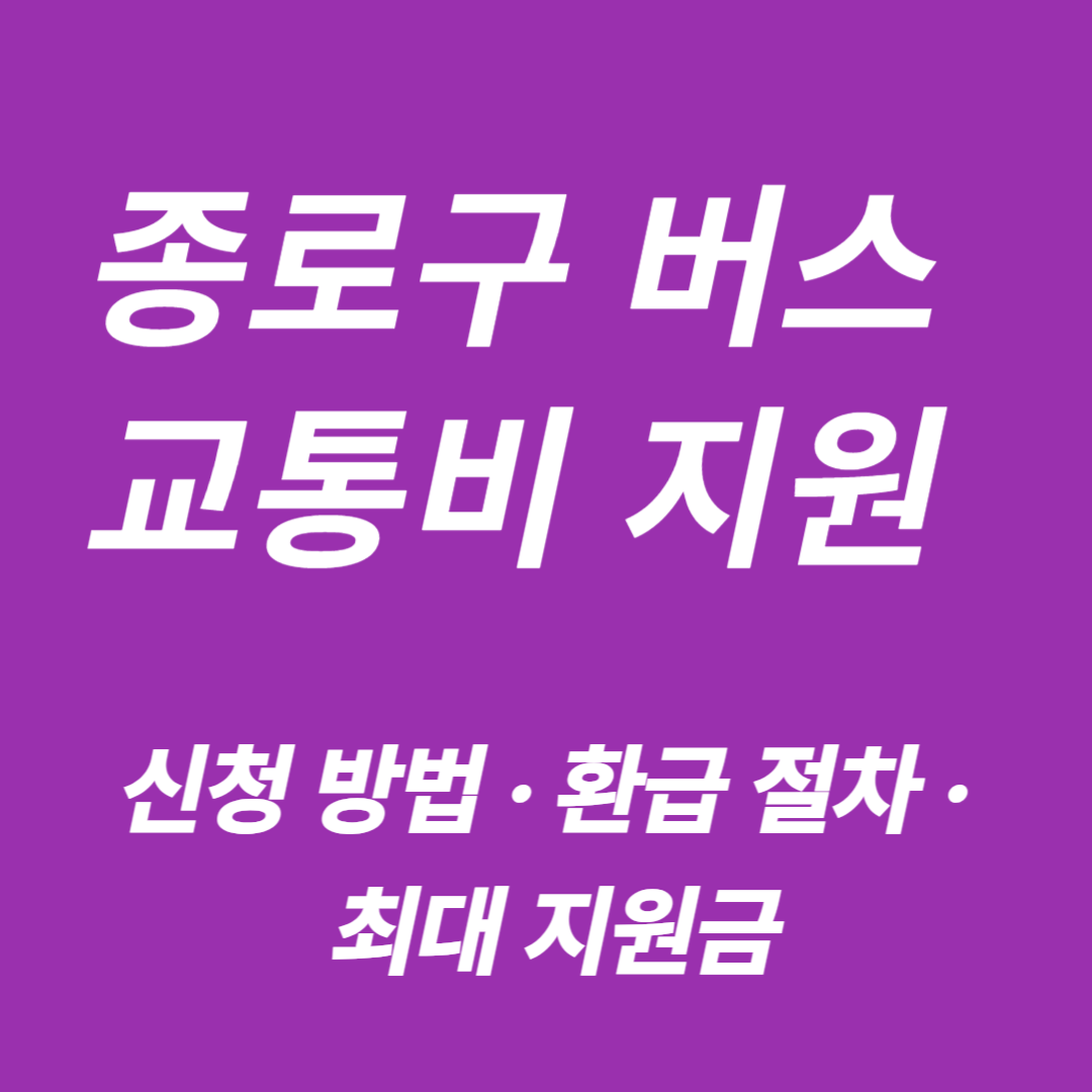 종로구 버스 교통비 지원사업