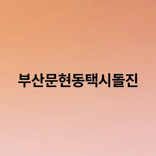 부산문현동택시돌진