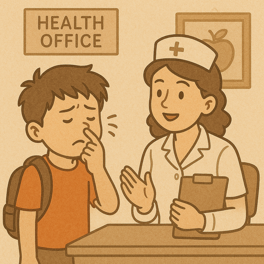 학교에서 비염을 관리하기 위한 보건실 선생님과의 소통법에 대한 이미지