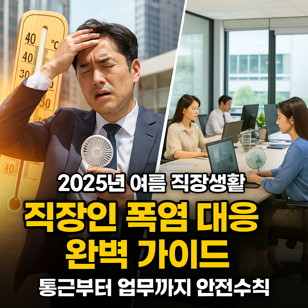 직장인을 위한 폭염 대응 완벽 가이드 - 2025년 여름 업무환경 안전 수칙