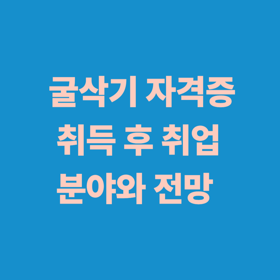 굴삭기 자격증 취득 후 취업 분야와 전망 이미지