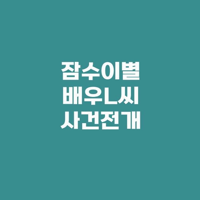 잠수이별 뜻 연예인 배우 L씨 심리 네이트판 원본 + 추가글
