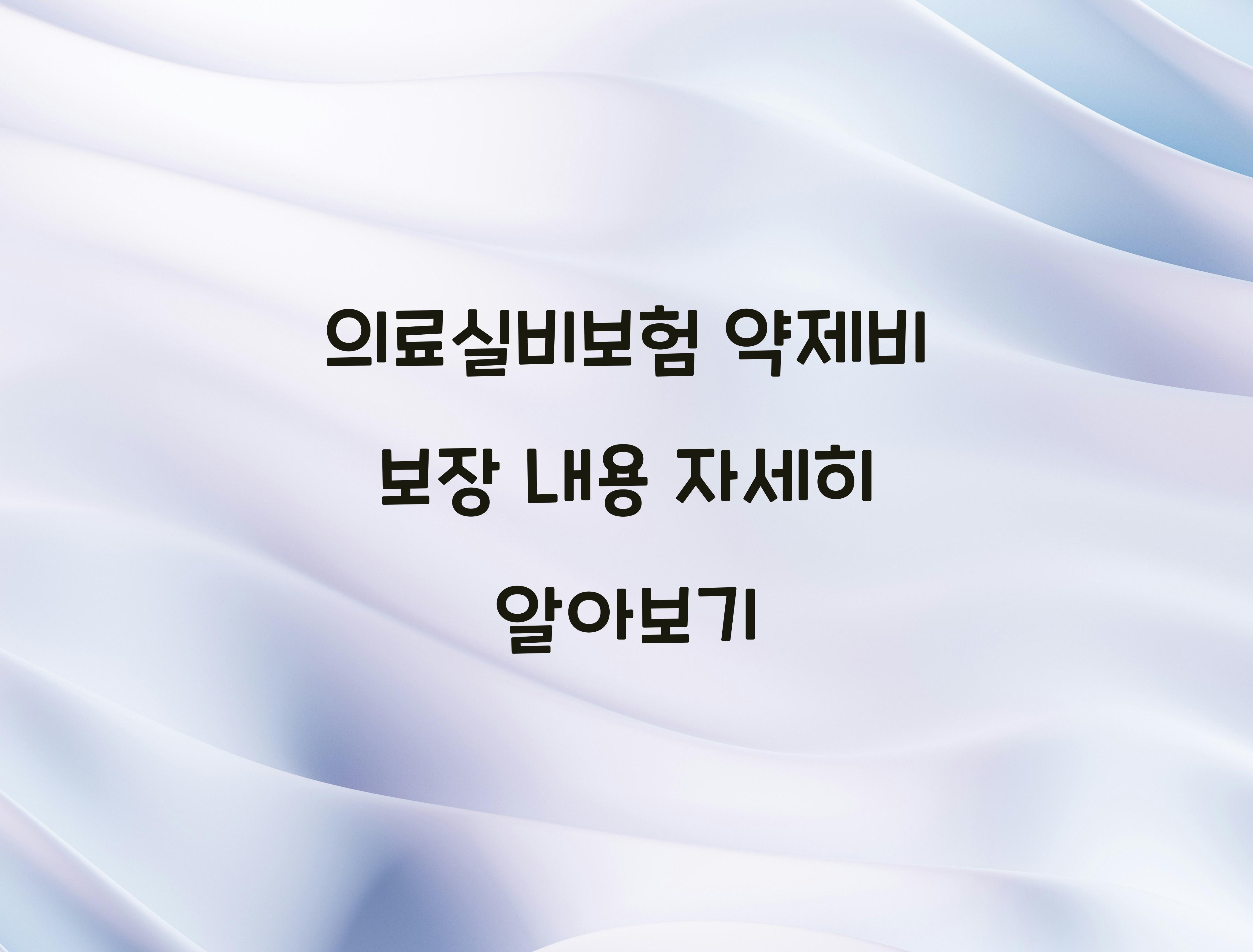 의료실비보험 약제비 보장