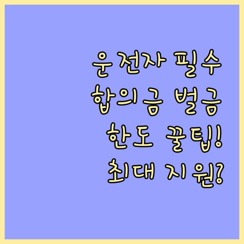 운전자보험 형사합의금 벌금 지원 한도..
