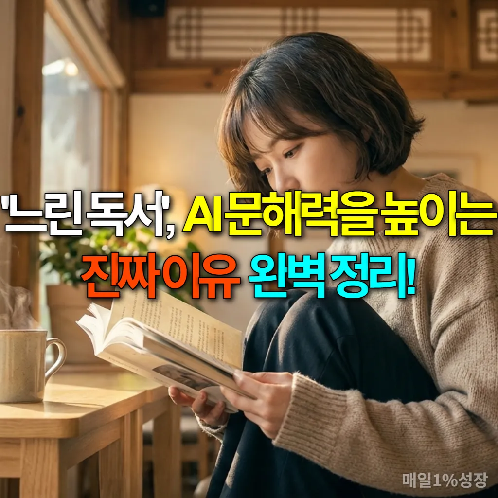 따뜻한 햇살이 드는 현대적인 한국 카페에서 종이책을 천천히 읽고 있는 젊은 여성