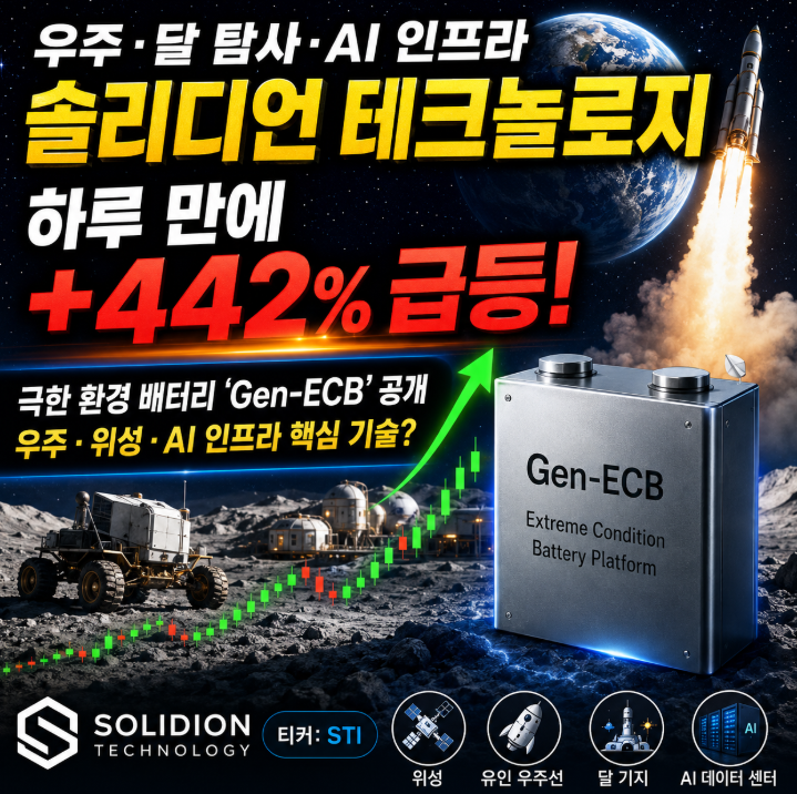 솔리디언 테크놀로지 우주 달 탐사 배터리 공개 진짜이유 완벽정리1