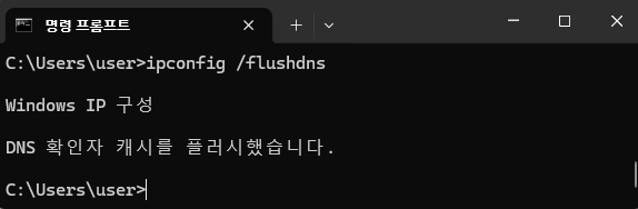 DNS 캐시 초기화