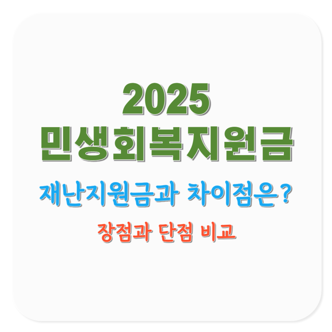 2025 민생회복지원금 vs 정부재난지원금 차이점과 장단점 비교