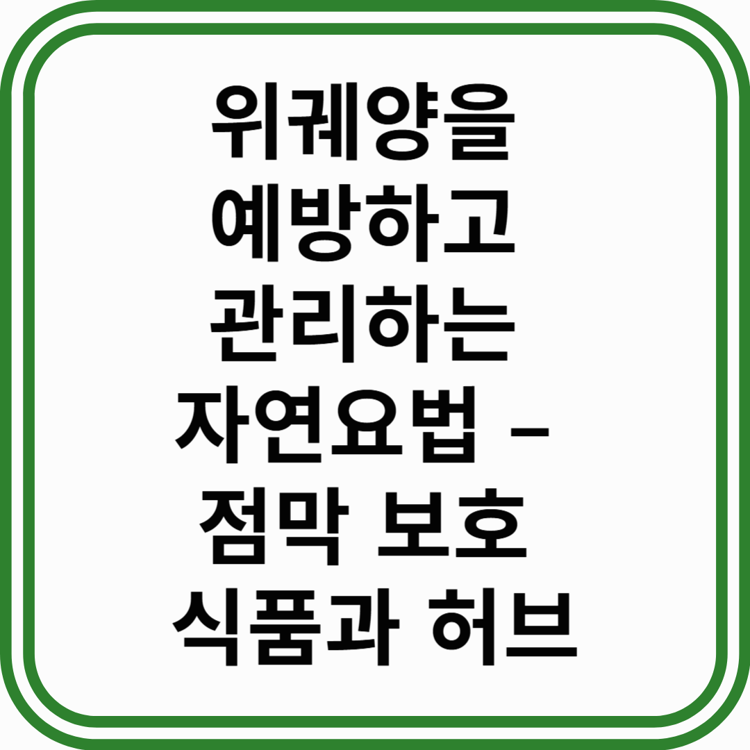 위궤양을 예방하고 관리하는 자연요법 – 점막 보호 식품과 허브