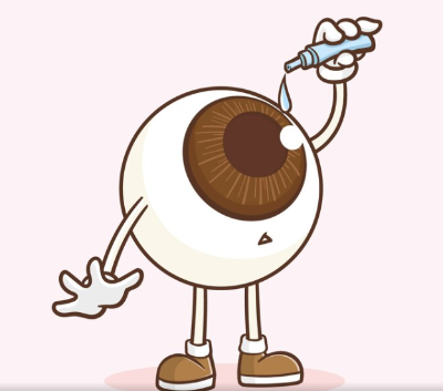안구 스스로 안약 넣는 일러스트