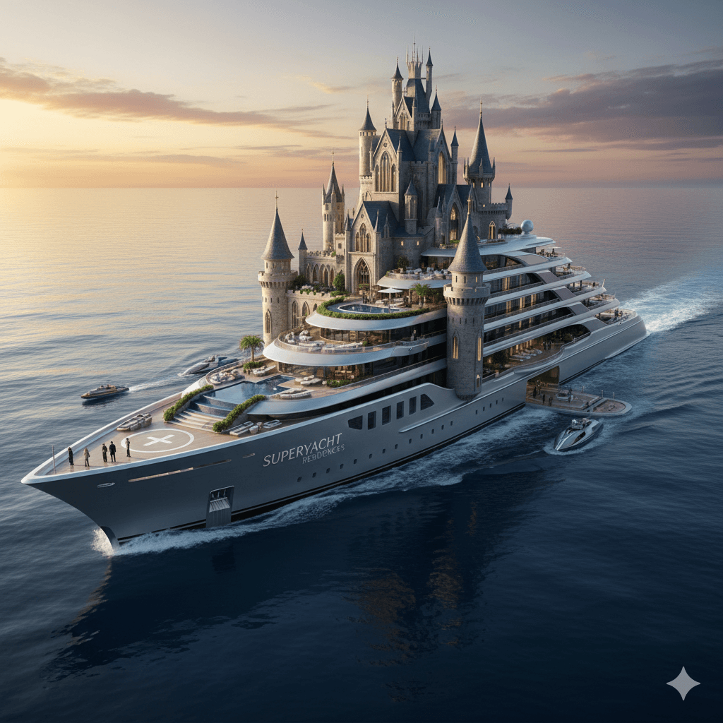 바다 위를 항해하는 성, 슈퍼 요트의 진화