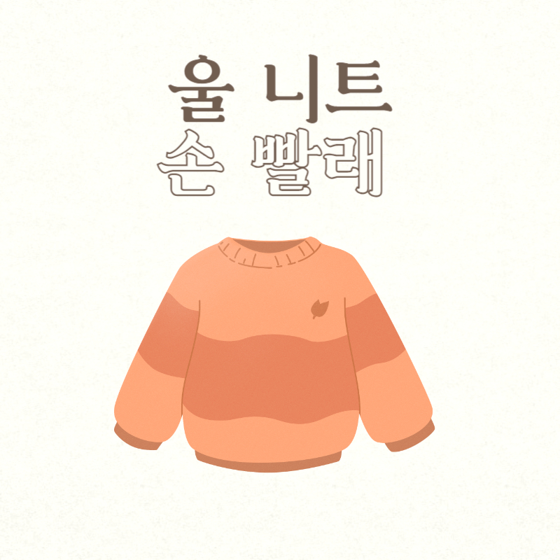 울 니트 손 빨래