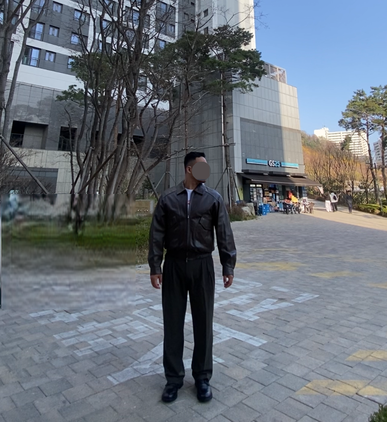 데일리룩('26. 4. 6.)스페로네 램스킨 포켓 가죽 재킷, 시부야 빈티지 티셔츠, 무신사스탠다드 쓰리턱 세미 벌룬 슬랙스, kinch! 킨치 SHOWER 808 더비슈즈 구두
