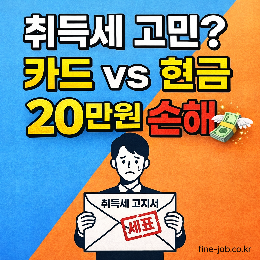 취득세 카드 납부 vs 계좌이체 비교, 20만원 손해