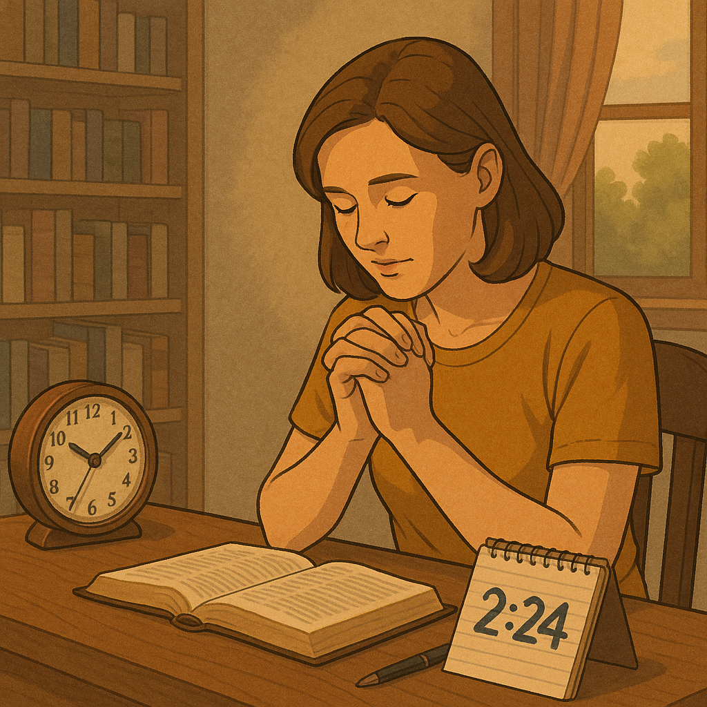 신 14:22 말씀을 보며&amp;#44; 제 소산의 십분의 일을 저축하며 예비할 것을 말씀해 주셨고&amp;#44; 제 물질 뿐 아니라 시간도 십분의 일인 2시간 24분을 주님께 온전히 드리는 시도를 하는 모습입니다.