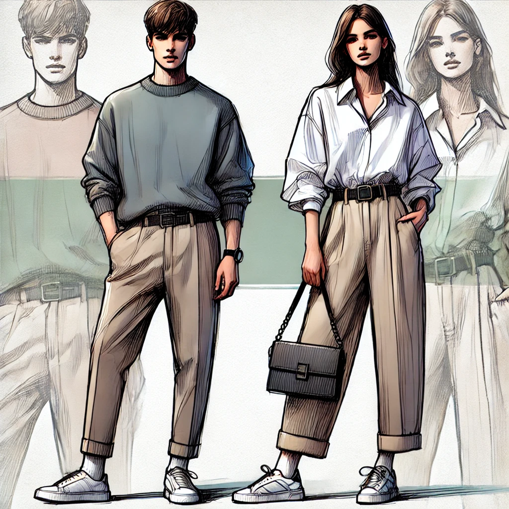 옷의 구조와 실루엣으로 완성하는 스타일처럼 색과 아이템을 연결해 전체 착장을 정돈한 코디입니다.