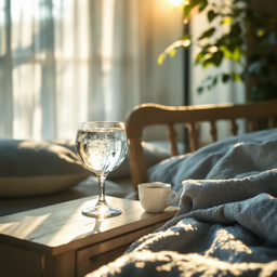 아침 햇살과 함께하는 공복 물 한 잔