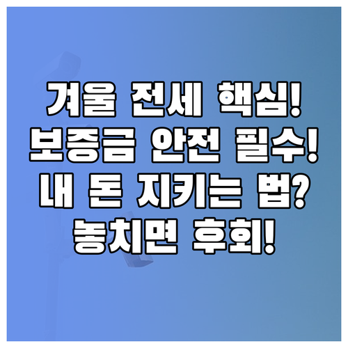 겨울철 전세 시장 전망과 보증금 안전..