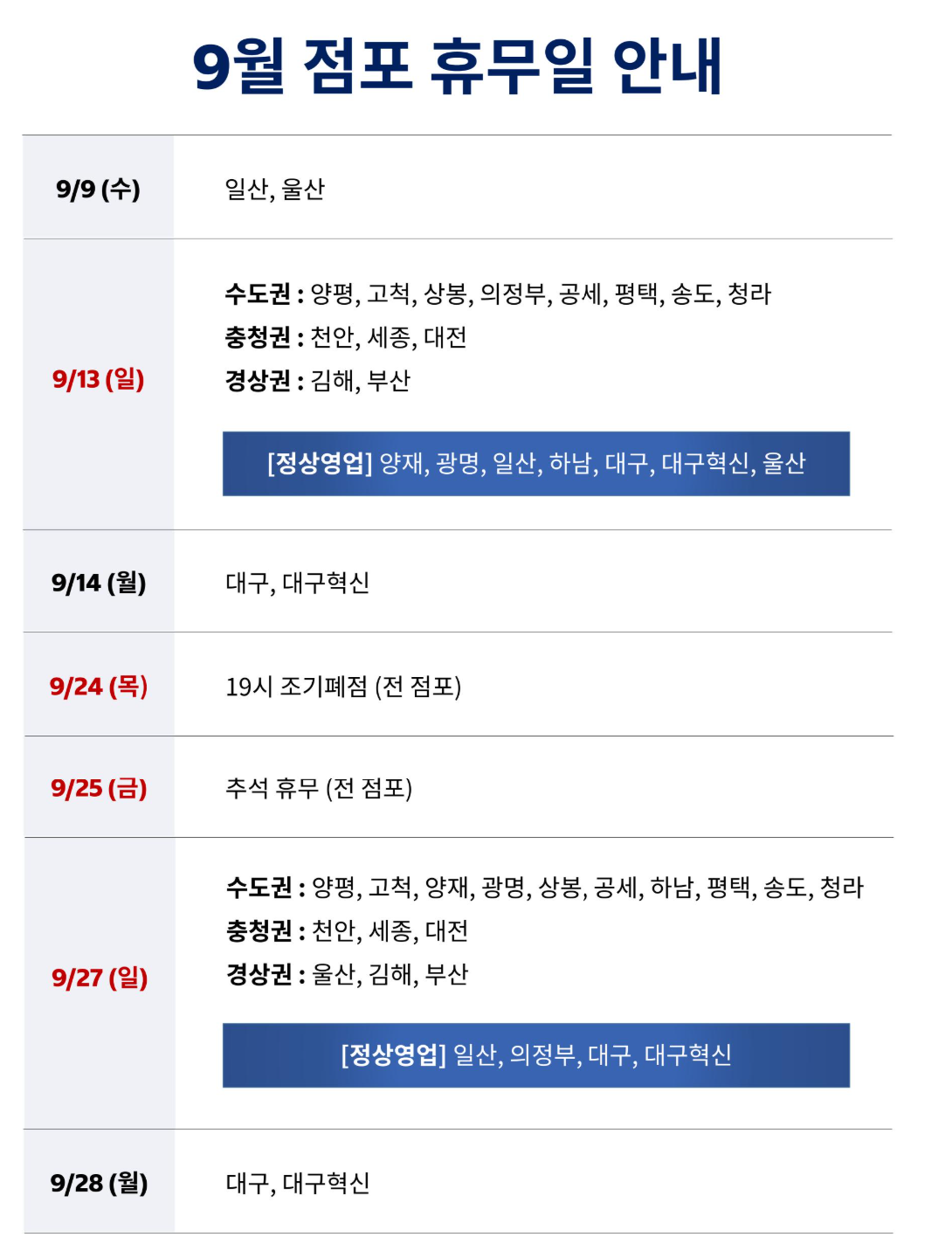 코스트코 휴무일