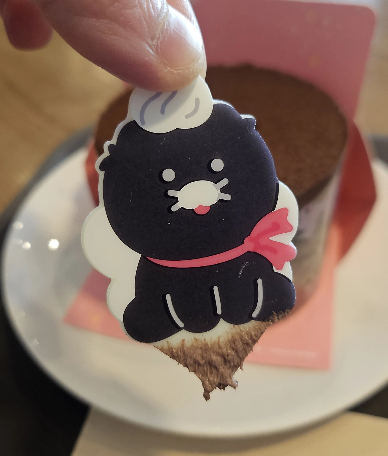 할리스 초코춘식 가나슈 케이크