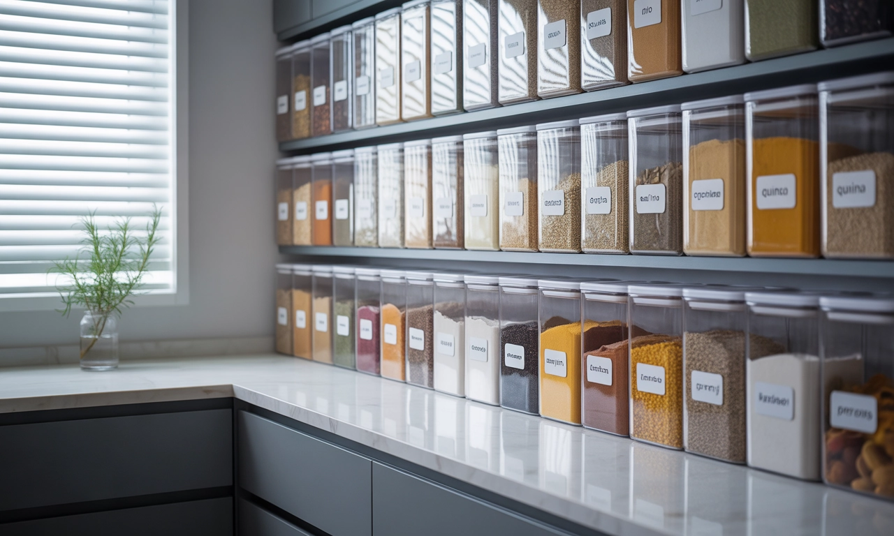 팬트리 정리를 위한 투명 저장용기 똑똑한 활용법