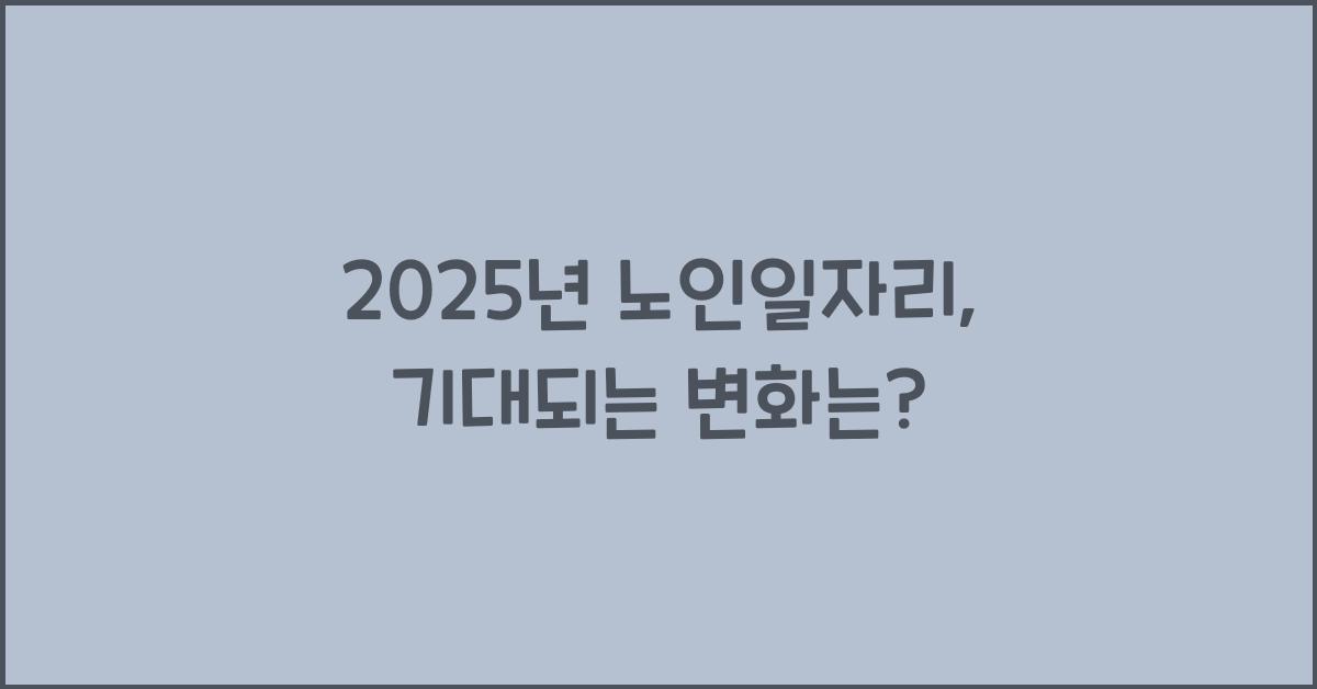 2025년 노인일자리