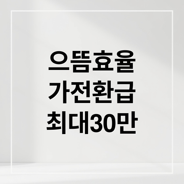 으뜸효율 가전 환급: 최대 30만원 혜택