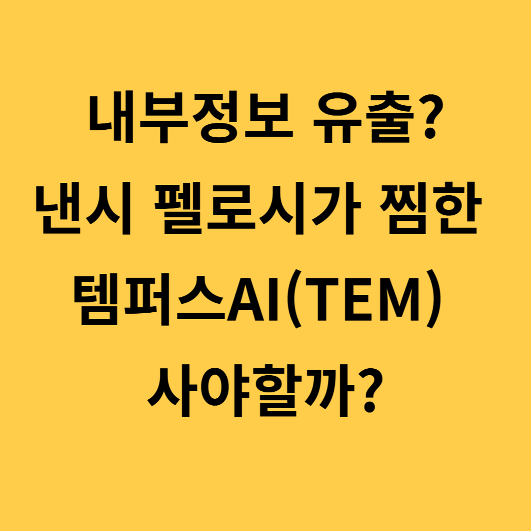 내부정보 유출? 낸시 펠로시가 찜한 탬퍼스AI 사야할까?