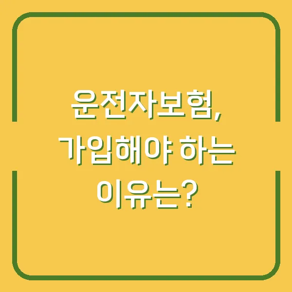 운전자보험, 가입해야 하는 이유는?