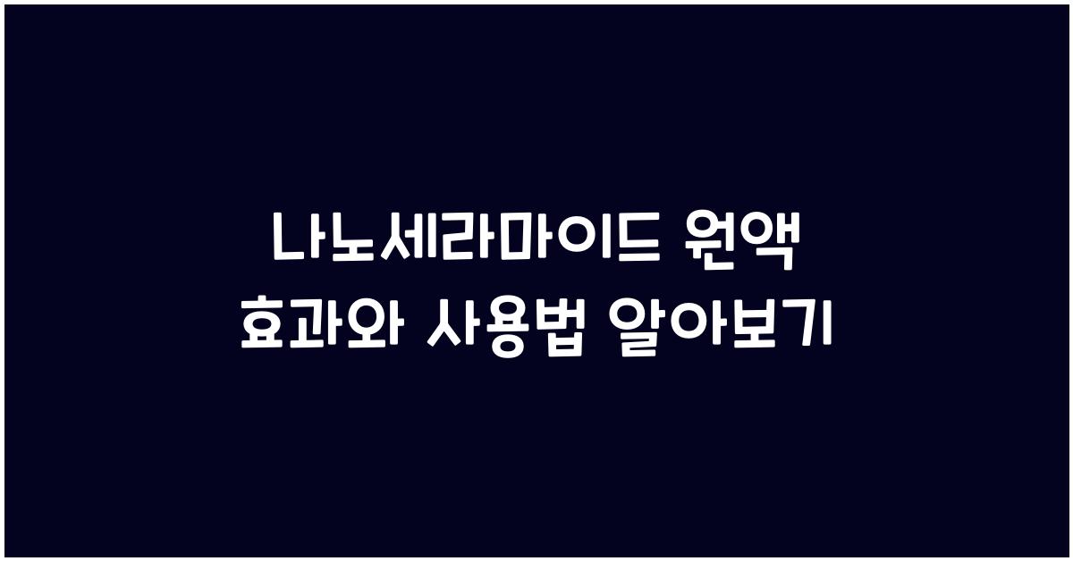 나노세라마이드 원액