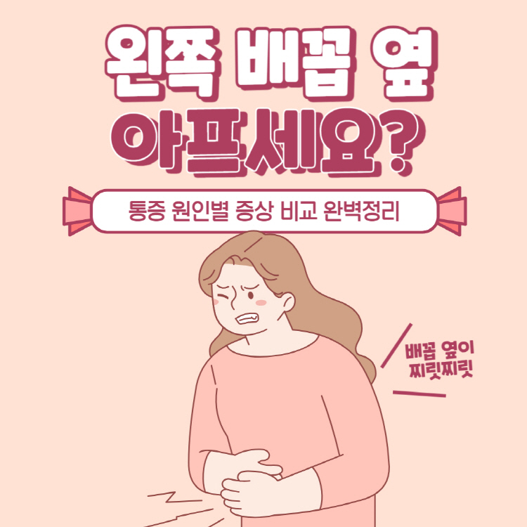 왼쪽 배꼽옆 통증 원인별 증상 비교분석
