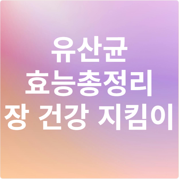 유산균효능