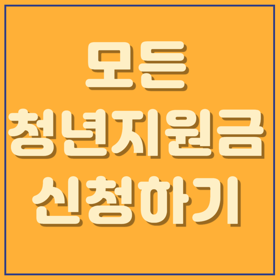 모든 청년지원금 신청