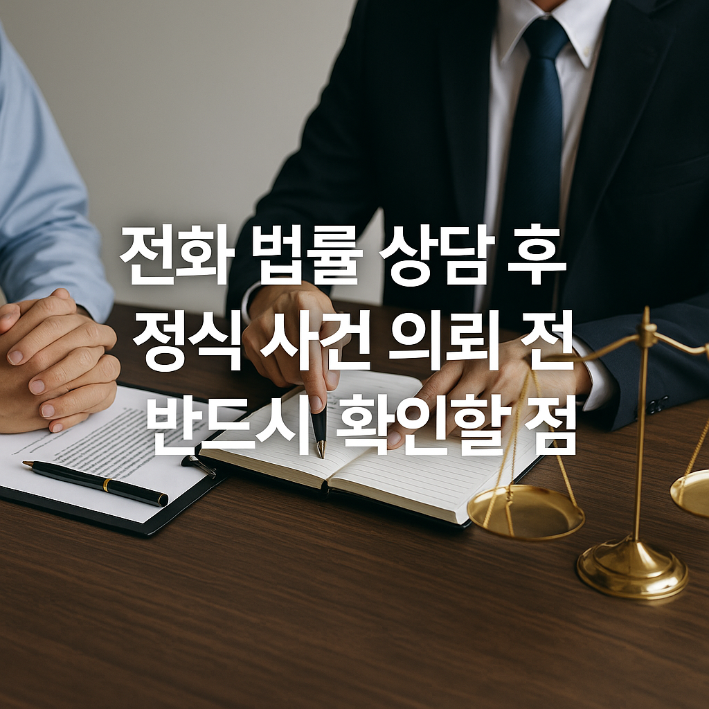 전화 법률 상담 후 정식 사건 의뢰 전 반드시 확인할 점