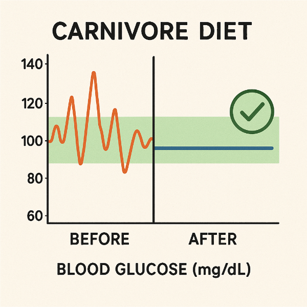 카니보어 식단 실천 후 혈당 변화를 보여주는 그래프