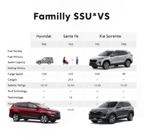 싼타페vs쏘렌토vs펠리세이드 비교