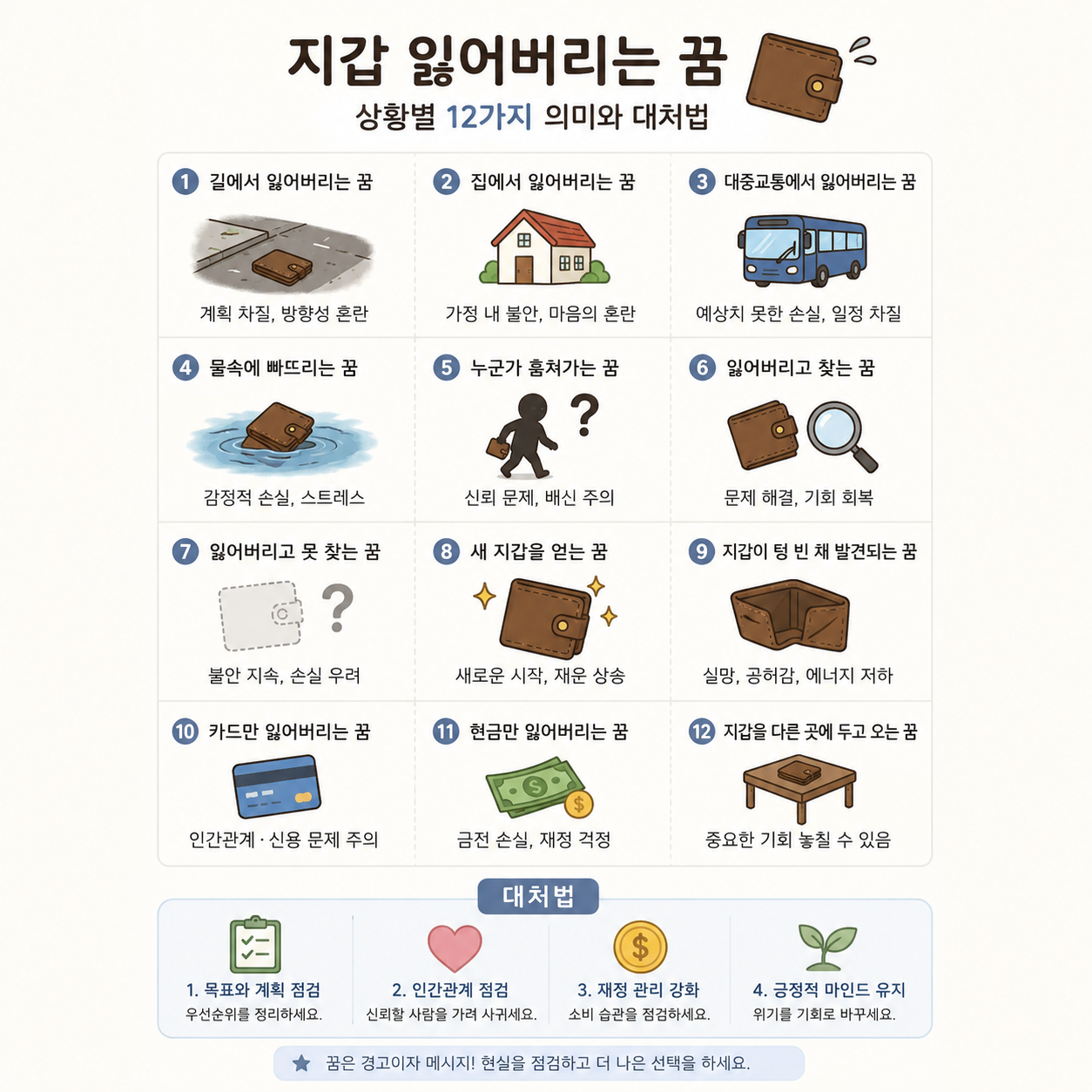 지갑 잃어버리는 꿈 해몽 ! 상황별 12가지 의미와 대처법 이미지