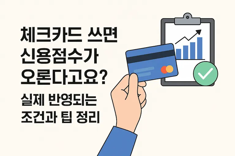 신용카드 없어도 신용점수 올릴 수 있어요. 체크카드로 가능합니다!