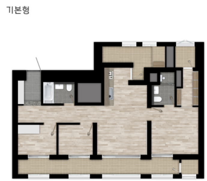 동탄역 롯데캐슬 65 기본형 평면도